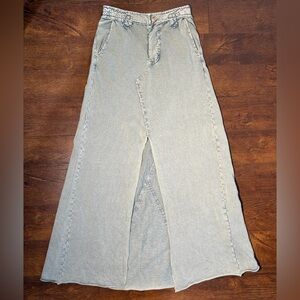 Free People Denim Maxi Skirt/ Strapless Dress